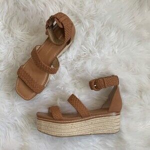 Chinese Laundry Zella Espadrille Platform Braided Strappy Sandals Wedges Sz 9